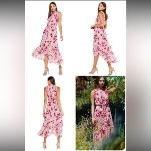 Misa Los Angeles Aurelie Gardenia Ruffled Midi Dress  - Size XS